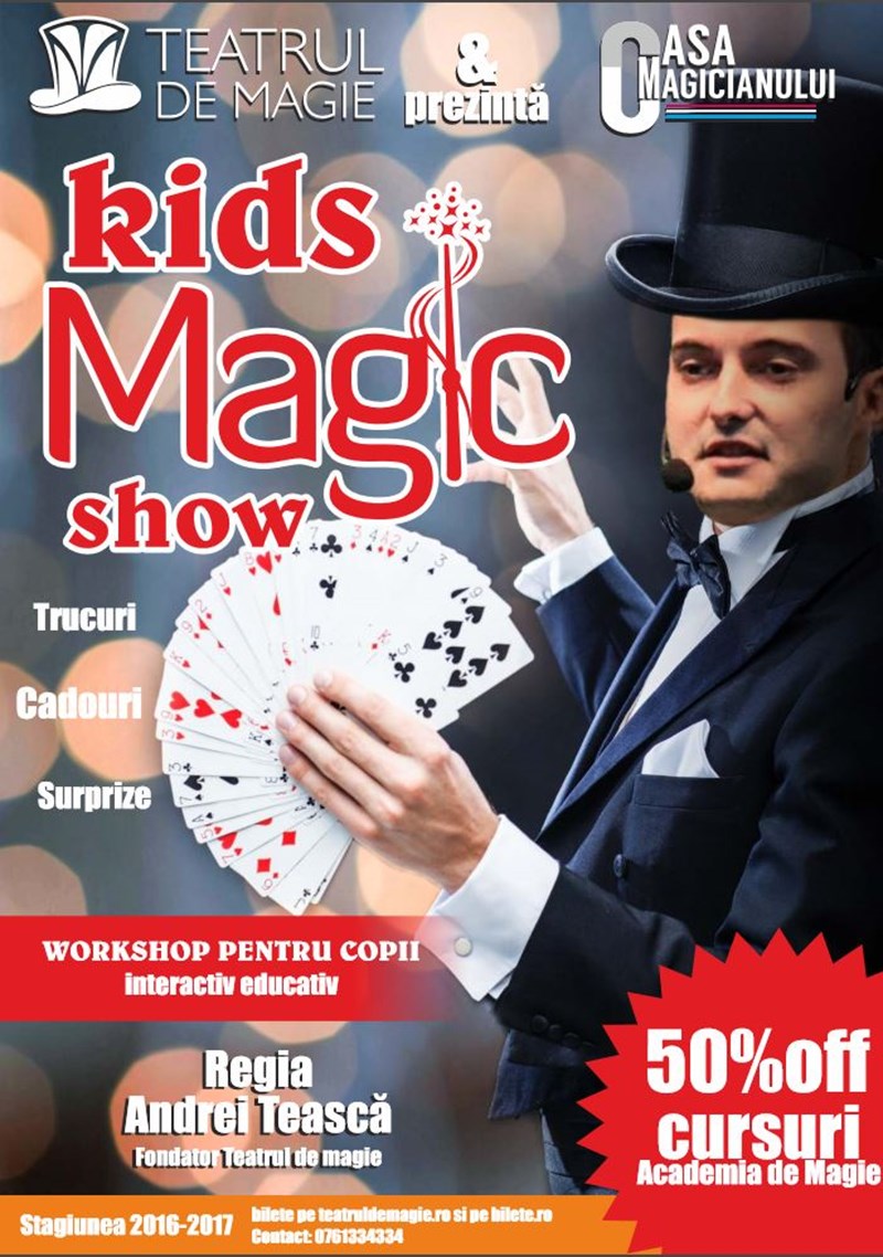 bilete Kid's Magic Show&Workshop cu magicianul Emil Dragan