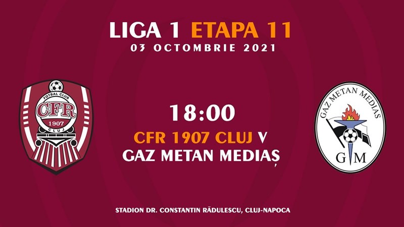 bilete CFR 1907 Cluj - Gaz Metan Medias - CASA Liga 1