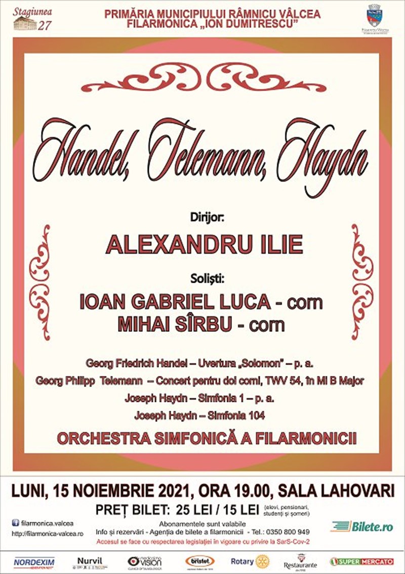 bilete Handel, Telemann, Haydn