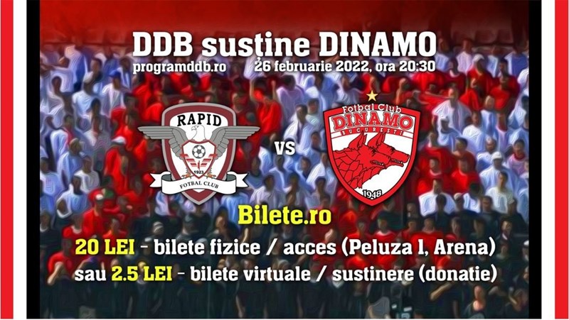 bilete DDB Sustine Dinamo Derby FC Rapid vs FC Dinamo