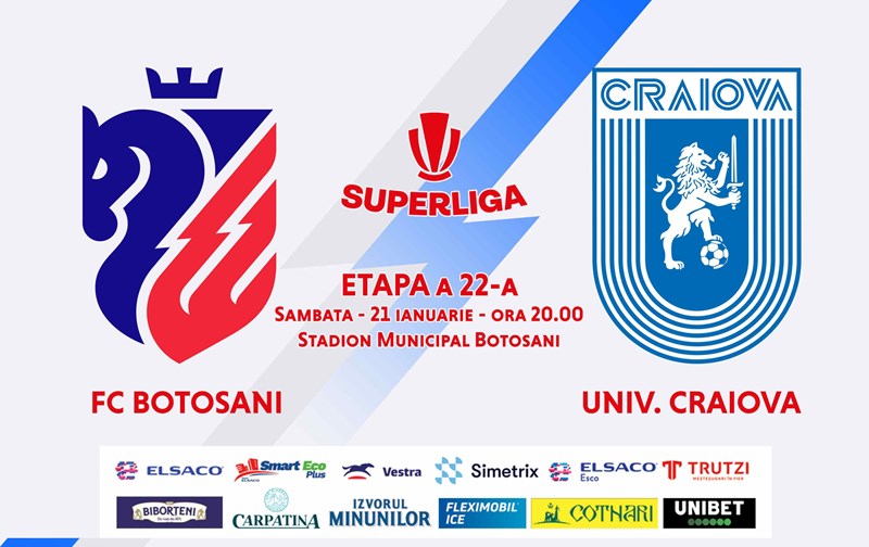 bilete AFC Botosani - Universitatea Craiova - SUPERLIGA