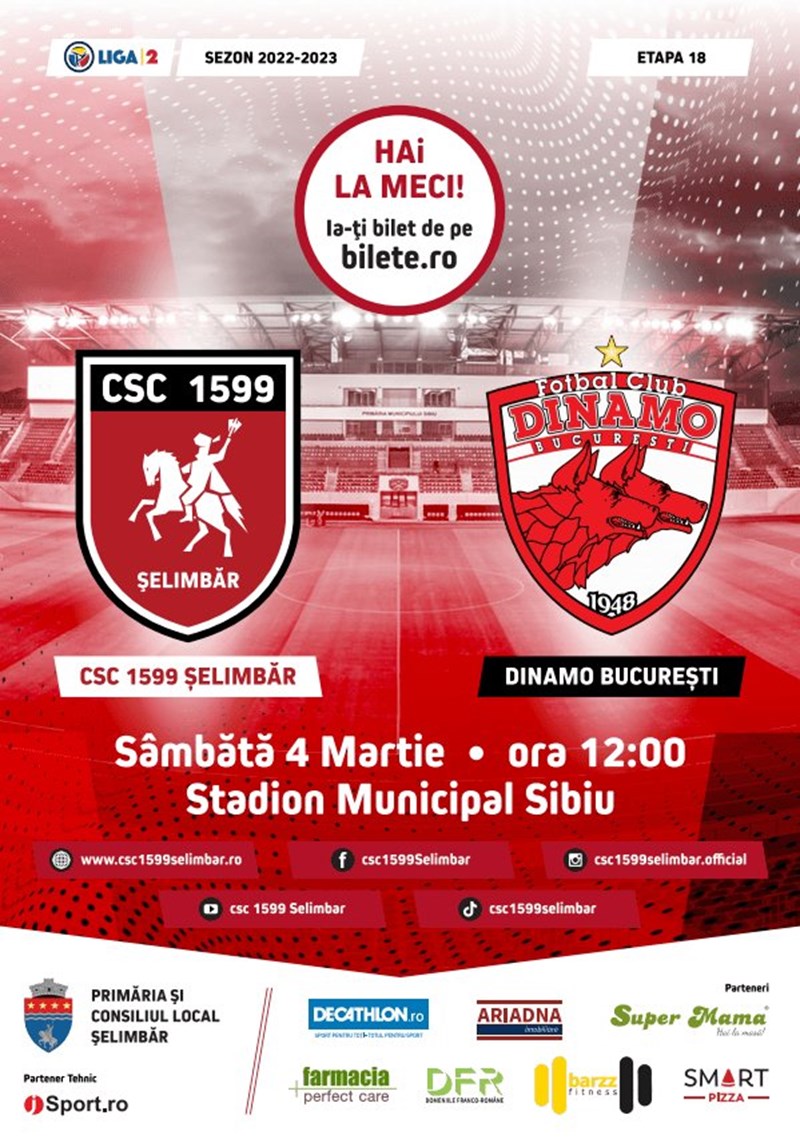 Meci mare la Cisnădie: Liderul Ligii 2, CSC Șelimbăr întâlnește Steaua  București