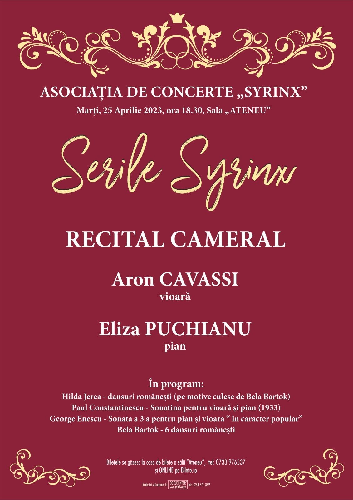 Serile Syrinx - Recital Cameral - 25 Apr 2023