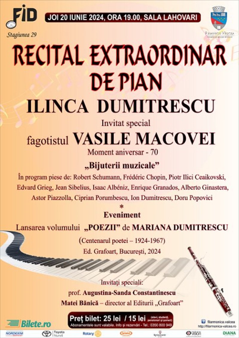 bilete Recital Extraordinar de Pian - Ilinca Dumitrescu