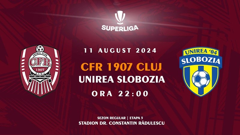 bilete CFR 1907 CLUJ - UNIREA SLOBOZIA