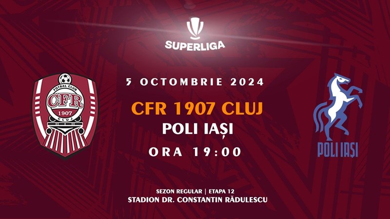 bilete CFR 1907 Cluj - Poli Iasi