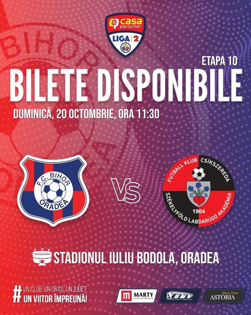 bilete FC Bihor Oradea - AFK Csikszereda Miercurea Ciuc