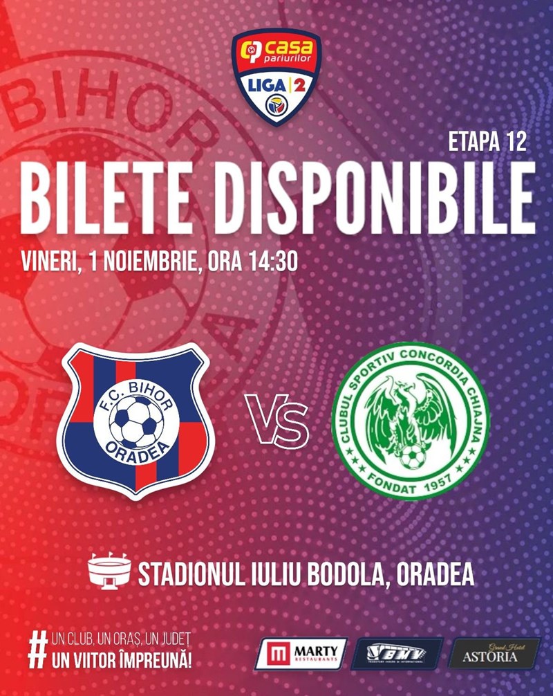 bilete FC Bihor Oradea - CS Concordia Chiajna