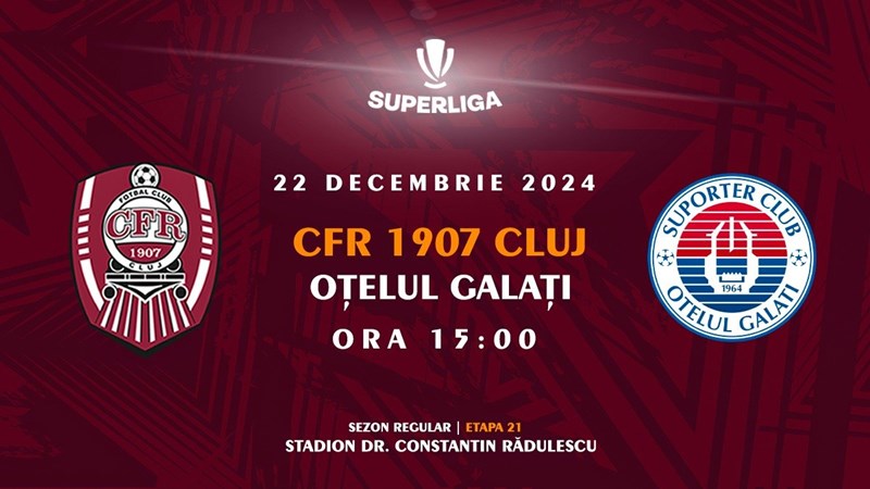 bilete CFR 1907 Cluj - Otelul Galati