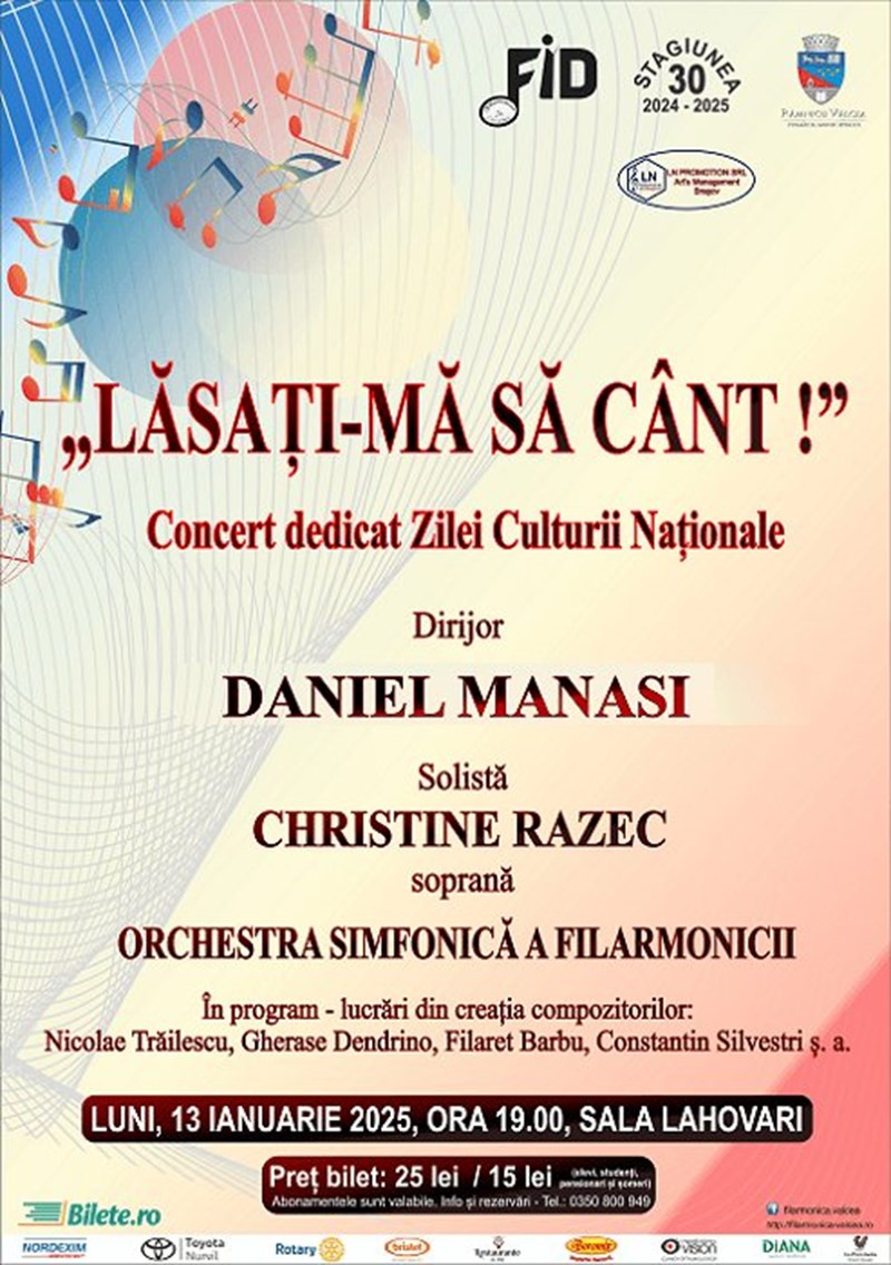 bilete Lasati-ma sa cant - Concert dedicat zilei Culturii Nationale