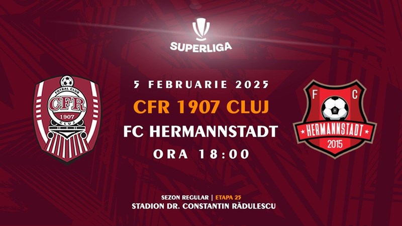 bilete CFR 1907 Cluj - FC Hermannstadt