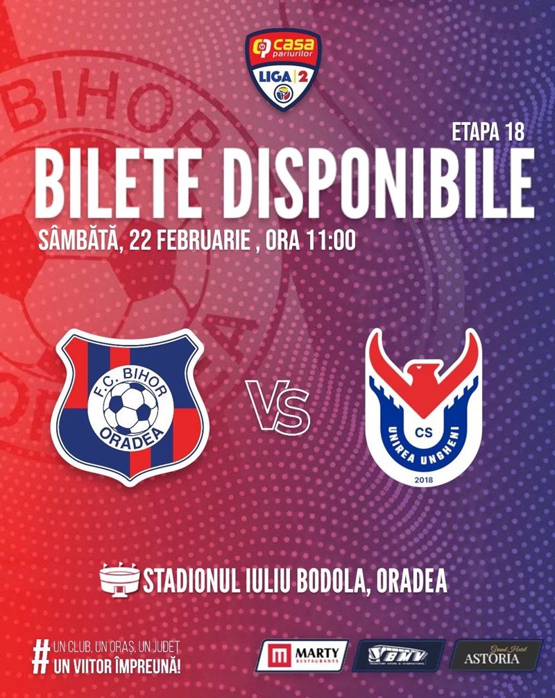 bilete FC Bihor Oradea - CS Unirea Ungheni