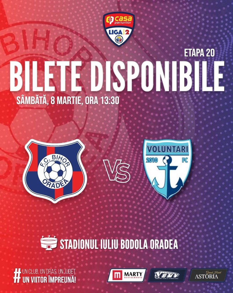 bilete FC Bihor Oradea - FC Voluntari